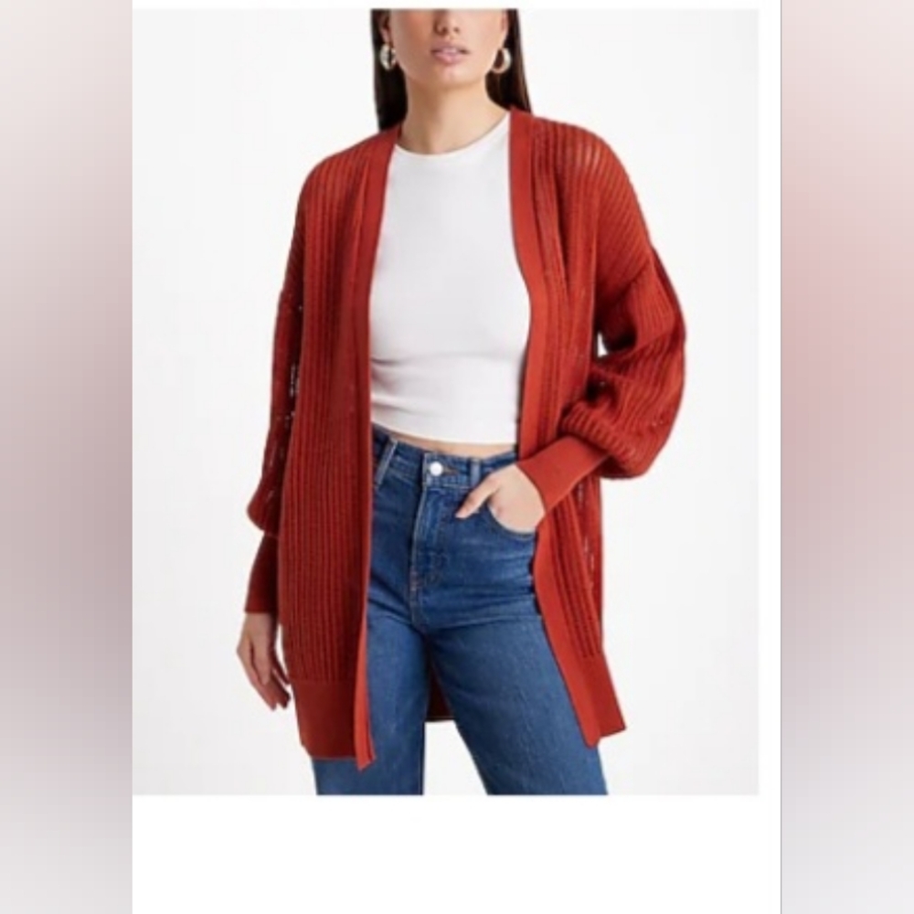 Express Balloon Sleeves Cardigan